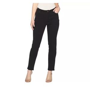 NEW Peace Love World Peached Sateen 5-Pocket Slim Leg Jeans-Black-Reg 14